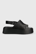 Sandały damskie - Vagabond sandały skórzane COURTNEY damskie kolor czarny na platformie 5534.001.92 - miniaturka - grafika 1