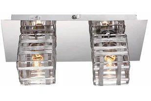 Likwidacja Lampa plafon Cube 2 kinkiet Chrom z włącznikiem - Lampy ścienne - miniaturka - grafika 1