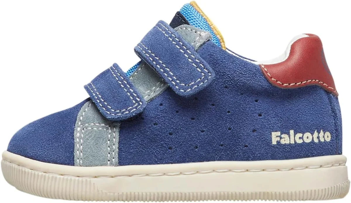 Buty dziecięce trampki skórzane zamszowe oddychające rzep niebieskie 18 EU