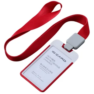 Identyfikator na smycz wysuwaną nowoczesny– lekki holder na karty CZERWONY / Dezhi - Identyfikatory - miniaturka - grafika 1