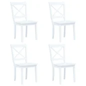 Krzesła - vidaXL Krzesła jadalniane, 4 szt., białe, lite drewno kauczukowca - miniaturka - grafika 1