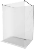 Ścianki i drzwi prysznicowe - Mexen Kioto ścianka prysznicowa wolnostojąca 100 x 200 cm, prążki 8 mm, gun metal - 800-100-002-95-09 - miniaturka - grafika 1