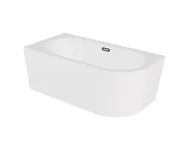 Wanny - Wanna narożna lewa Besco Avita A-line 150x75 cm biały połysk syfon klik-klak grafitowy z przelewem slim WAA-150ALGS - miniaturka - grafika 1