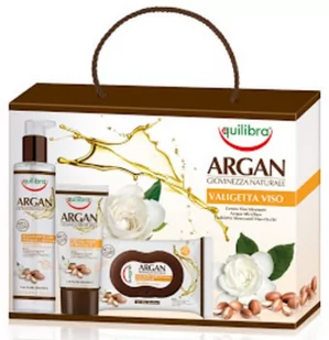 EQUILIBRA APS IMPORT-EXPORT Zestaw Arganowy do pielęgnacjo Twarzy: Arganowy nawilżający krem do twarzy, 75 ml + chusteczki do demakijażu twarzy i okolic oczu, 25 szt. + woda micelarna, 200 ml - Zestawy kosmetyków damskich - miniaturka - grafika 1