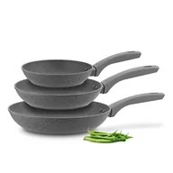 Zestawy garnków i patelni - GRANITOWA PATELNIA INDUKCJA ZESTAW patelni nieprzywierających 20/24/28 cm Greys Marble Konighoffer - miniaturka - grafika 1