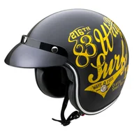 Kaski motocyklowe - W-TEC Kask motocyklowy otwarty Café Racer, 3 sposoby surfowania w kolorze brązowym, XS (53-54) 22433-XS-8 - miniaturka - grafika 1