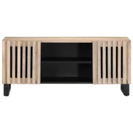 Szafki RTV - vidaXL Szafka pod TV biała 105x34x46 cm lite drewno mango - miniaturka - grafika 1