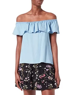 VERO MODA Damska bluza Vmmia Flounce Sl Top Ga Blouse, jasnoniebieski (light blue denim), M - Bluzy damskie - miniaturka - grafika 1