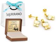 Zestawy biżuterii dla kobiet - Złoty komplet 585 kolczyki z zawieszka prezent - miniaturka - grafika 1