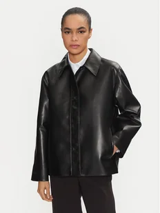 Calvin Klein Kurtka skórzana K20K208337 Czarny Relaxed Fit - Kurtki damskie - miniaturka - grafika 1
