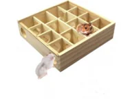 Akcesoria dla gryzoni - Labirynt dla chomika drewniany 25x25 cm z przezroczystą pokrywką - miniaturka - grafika 1