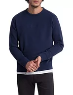 Bluzy męskie - Pierre Cardin Męska bluza z okrągłym dekoltem, Black Iris, S - miniaturka - grafika 1