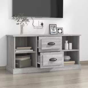 Szafka pod telewizor, szary dąb sonoma, 99,5x35,5x48 cm Lumarko! - Szafki RTV - miniaturka - grafika 3