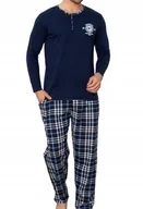 Piżamy damskie - Piżama męska na prezent długi rękaw długie spodnie bawełna 2XL XXL - miniaturka - grafika 1