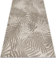 Dywany - DYWAN SZNURKOWY SIZAL FLOORLUX 20504 LIŚCIE szampański / ciemnoszary DŻUNGLA beżowy 80x150 cm - miniaturka - grafika 1