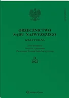 Czasopisma - Orzecznictwo Sądu Najwyższego 11/2022 - praca zbiorowa - miniaturka - grafika 1