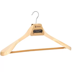 Wieszak drewniany na garnitur, na ubrania naturalne drewno - Wieszaki i stojaki - miniaturka - grafika 1