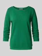 Bluzy damskie - Bluza taliowana z fakturowanym wzorem - miniaturka - grafika 1