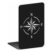 Podpórki do książek - Podpórka stojak do książek AD26 RÓŻA WIATRÓW czarny - miniaturka - grafika 1