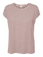 Koszulki i topy damskie - VERO MODA Koszulka damska VMAVA Plain SS TOP Stripe GA JRS NOOS Shirt, Nostalgia Rose/Stripes: Pristine, XL, Nostalgia róże/paski: pristine, XL - miniaturka - grafika 1