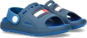 Buty dla dziewczynek - Tommy Hilfiger Tommy Hilfiger wygodne dziecięce sandały z flagą T1B2-32262-0083X605 - BLUE/ROYAL 26 - miniaturka - grafika 1
