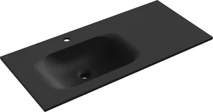 Mexen Vela umywalka wpuszczana w blat lewa 101 x 46,5 cm, czarna mat - 25231071L - Umywalki - miniaturka - grafika 1