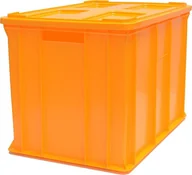 Pojemniki przemysłowe - Artech Pojemnik transportowy EURO 410 z pokrywą, dno i ścianki pełne wym. 600 x 400 x 410 mm żółty - miniaturka - grafika 1