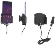 Uchwyty samochodowe do telefonów - Uchwyt uniwersalny regulowany do Xiaomi Mi Note 10 Pro bez futerału oraz w futerale lub etui o wymiarach: 75-89 mm (szer.), 2-10 mm (grubość) z wbudowanym kablem USB-C oraz ładowarką samochodową - miniaturka - grafika 1