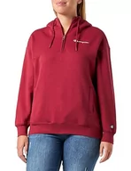 Bluzy damskie - Champion Legacy American Classics W-Light Powerblend Fleece Oversized Half Zip Bluza damska, Czerwony Tbr, XL - miniaturka - grafika 1