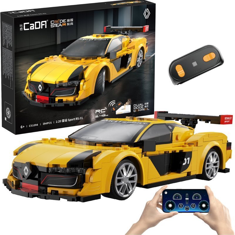 Klocki konstrukcyjne CaDA Samochód zdalnie sterowany Auto Sportowe 21 cm 1:20 Renault Sport RS.01 294 elementów RC Dual Mode C51094W