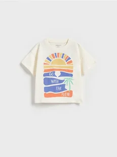 Reserved - T-shirt z nadrukiem - złamana biel - Bluzki dla niemowląt - miniaturka - grafika 1