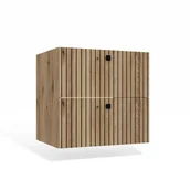 Szafki łazienkowe - SZAFKA POD UMYWALKĘ TIGO 60 2S DĄB EVOKE 2 SZUFLADY RYFLOWANY FRONT WISZĄCA - miniaturka - grafika 1