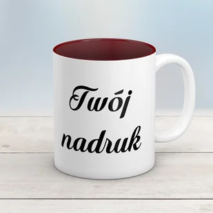 Kubek CLASSIC z brązowym wnętrzem z Twoim nadrukiem - Kubki - miniaturka - grafika 1
