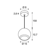 Lampy sufitowe - SLV Lampa wisząca Light Eye 150, możliwość ściemniania, biały / opal, salon / jadalnia, metal, nowoczesny - miniaturka - grafika 1