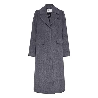 Płaszcze damskie - YAS Damski płaszcz wełniany YASLIMA LS Wool Mix Coat S. NOOS, średni szary melanż, S, Medium Grey Melange, S - grafika 1