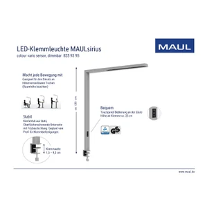 Lampa stołowa LED MAULsirius, biała, podstawa zaciskowa - Lampy stojące - miniaturka - grafika 2