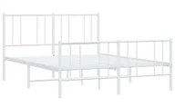 Łóżka - Białe metalowe łóżko małżeńskie w stylu loft 140x200 cm T1-T97 - miniaturka - grafika 1