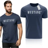 Koszulki męskie - Mustang Koszulka Męska T-shirt Bawełniana 4222 Indigo Rozmiar M - miniaturka - grafika 1