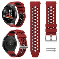 Akcesoria do smartwatchy - Opaska Pasek Perforowany Do Huawei Watch Gt 2E 46Mm - Czerwono-Czarny - miniaturka - grafika 1
