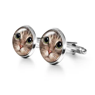 Kot tygrysek - spinki do mankietów - Spinki do mankietów i krawatów Kot tygrysek - spinki do mankietów - Spinki do mankietów i krawatów - miniaturka - grafika 1