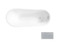 Wanny - Besco Calima Glam Wanna wolnostojąca 170x74 cm biały połysk/srebrny + maskownica syfonu z przelewem biały WAS-170-CSB - odbiór osobisty: Kraków, Warszawa - miniaturka - grafika 1