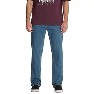 Volcom Męskie spodnie jeansowe Solver, postarzane indygo, 6, Wiekowe indygo - Spodenki męskie - miniaturka - grafika 1