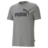 Koszulki sportowe męskie - Męska koszulka z logo Essentials PUMA Medium Gray Heather - miniaturka - grafika 1