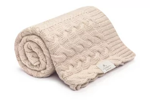 Kocyk Warkocz 100% Wełny Merino Warm Beige My Memi - Koce i narzuty dla dzieci - miniaturka - grafika 1