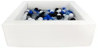 Suche baseny - Kwadratowy suchy basen z ekoskóry z 200 piłeczkami (biały/czarny, biały, transparentny, niebieski, szary) - miniaturka - grafika 1