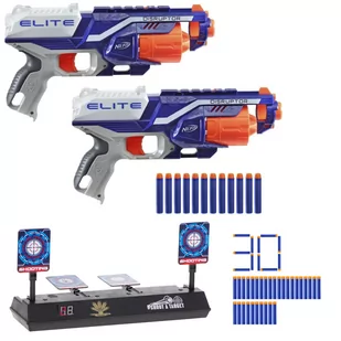 Zestaw Pistolet Nerf N-Strike Elite Zestaw 2 x Disruptor C2544 + tarcza 4 cele + 30 strzałek accustrike niebieskie - Zabawki militarne - miniaturka - grafika 1