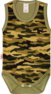 BODY ramiączko RAMKA bez rękawa Moro KHAKI r 92 KLEKLE - Body dla niemowląt - miniaturka - grafika 1