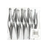 Bombki sople srebrne zawieszki na choinkę Sopelki 10szt PVC