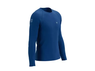 Koszulki sportowe męskie - COMPRESSPORT Koszulka biegowa z długim rękawem TRAINING T-SHIRT LS estate blue - grafika 1