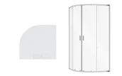 Kabiny prysznicowe - Kabina prysznicowa Besco Zarya 90x90 półokrągła chrom z brodzikiem Axim biały ZC-AX-90-190 - miniaturka - grafika 1